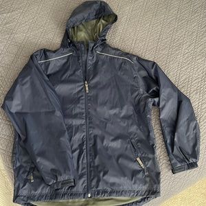 RAIN JACKET - Navy w grey trim - green liner